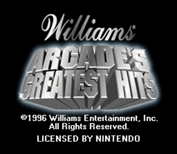 Williams Arcade's Greatest Hits (USA) screen shot title